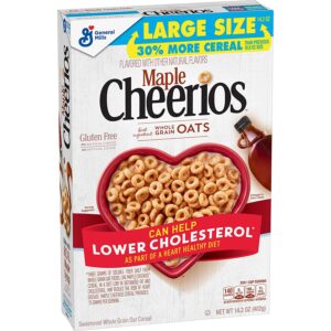 Maple Cheerios, Gluten Free Cereal with Whole Grain Oats, 14.2 oz Box