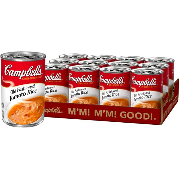 Campbell's Condensed Old-Fashioned Tomato Rice Soup, 11 oz. Can (Pack of 12)