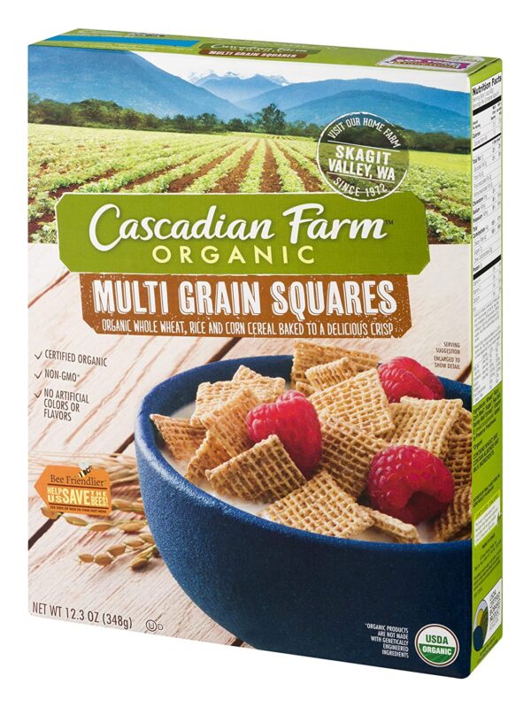 Cascadian Farm Organic Multigrain Squares Cereal, 12.3 OZ