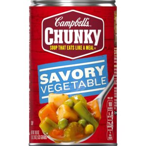 Campbell's Chunky Savory Vegetables Soup, 18.8 oz. Can (Pack of 12)