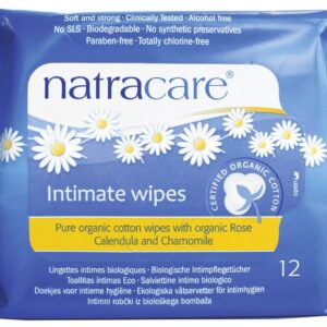 Natracare Organic Cotton Intimate Wipes, 12 Count (Pack of 24)