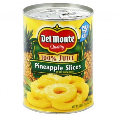 Del Monte Canned Pineapple Slices in 100% Juice, 20 Ounce
