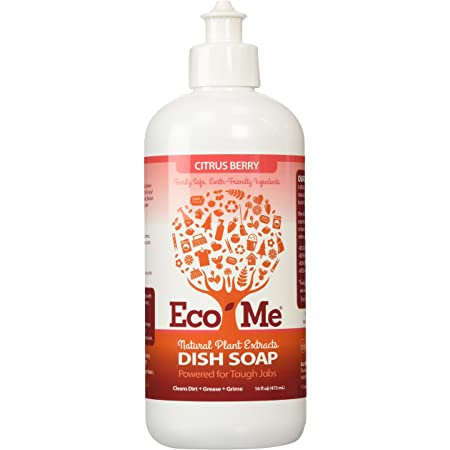 Eco Me Natural Environmentally Friendly Sudsing Liquid Dish Soap, Healthy Citrus Berry Scent, 16 Ounces