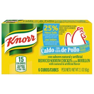 Knorr Cube Bouillon, Chicken Less Sodium, 2.1 oz, pack of 24