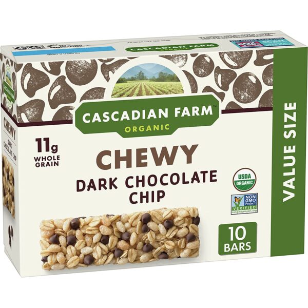 Cascadian Farm Organic Granola Bars, Chocolate Chip Chewy Granola Bars, 10 Bars