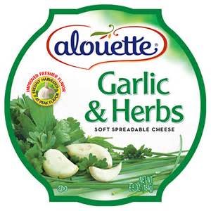 ALOUETTE CHEESE SOFT SPREADABLE GARLIC & HERB 6.5 OZ PACK OF 3