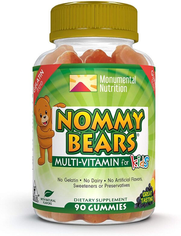 Nommy Bears MULTIVITAMIN Gelatin-Free Gummies: for Kids, Children, Teens, Adults