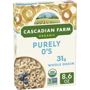 Cascadian Farm Organic Cereal, Purely O's, 8.6 Ounce