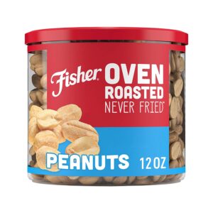 Fisher Snack, Oven Roasted Never Fried, Made with Sea Salt, Peanuts, 12 Ounce