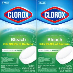 Clorox Automatic Toilet Bowl Cleaner Tablets with Bleach,14 oz, Pack of 2