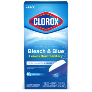 Clorox Ultra Clean Toilet Tablets Bleach & Blue, Rain Clean Scent 2.47