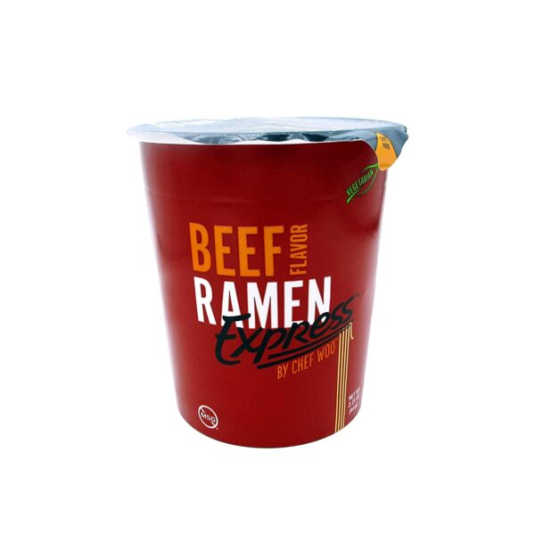 RAMEN EXPRESS Beef Flavor Ramen Cup Noodle, 2.25 Oz Each (Pack Of 12)