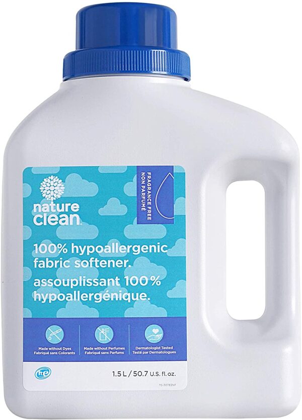 Nature Clean Fabric Softener, Naturally Derived, Hypoallergenic, Fragrance-Free, 50 fl. oz.
