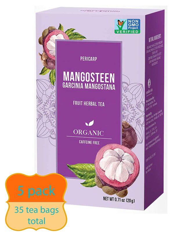 Mustika Ratu Organic & NON GMO Certified Mangosteen Pericarp Fruit Herbal Tea 5 boxes of 7
