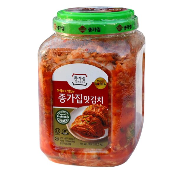 Jongga Mat Kimchi - 88 oz. (2.5 kg) Imported from Korea - Kosher Certified - Cut Cabbage Kimchi - Halal