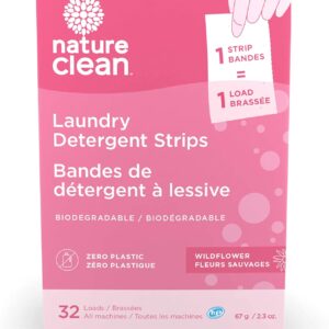 NATURE CLEAN Laundry Detergent Strips Wildflower, 67 Gram, 32 Count